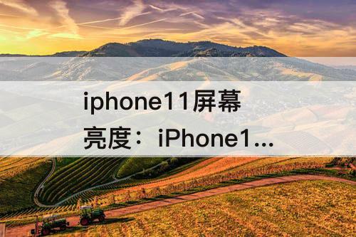 iphone11屏幕亮度：iPhone11屏幕亮度低