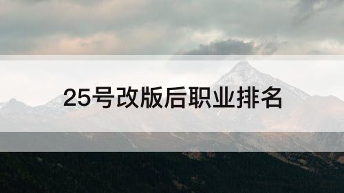 25号改版后职业排名