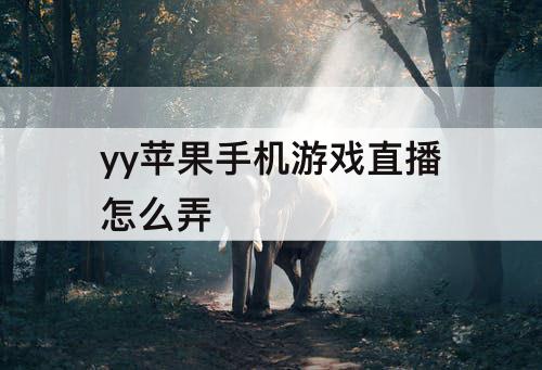 yy苹果手机游戏直播怎么弄