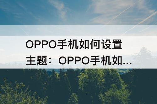 OPPO手机如何设置主题：OPPO手机如何设置主题图标