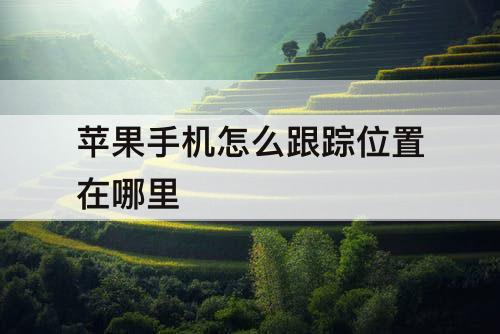 苹果手机怎么跟踪位置在哪里