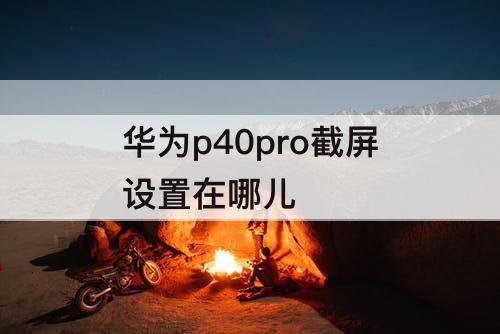 华为p40pro截屏设置在哪儿