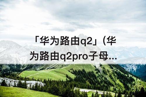 「华为路由q2」(华为路由q2pro子母装是千兆路由么)