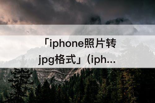 「iphone照片转jpg格式」(iphone照片转jpg格式在线)