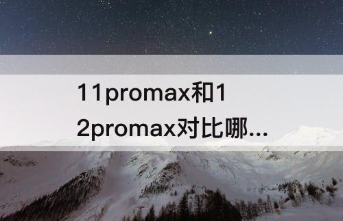 11promax和12promax对比哪个好