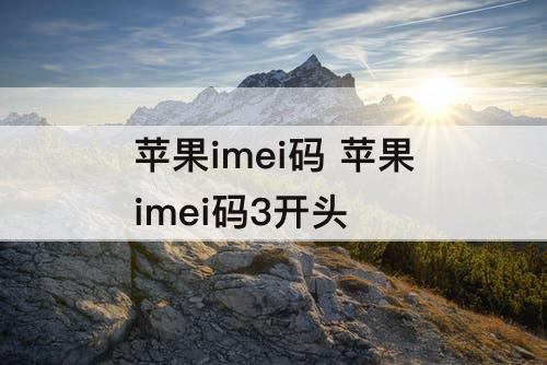 苹果imei码 苹果imei码3开头