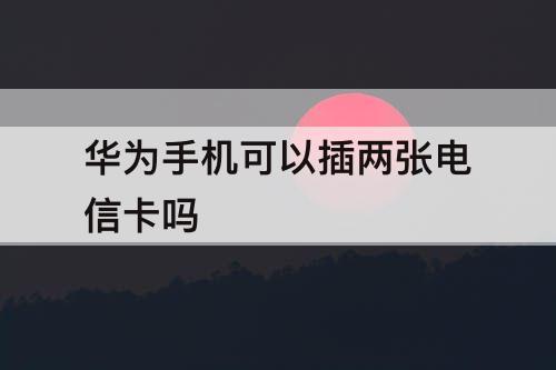 华为手机可以插两张电信卡吗