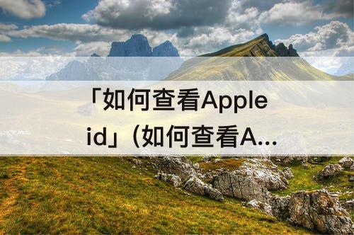 「如何查看Apple id」(如何查看Apple ID登陆了几个设备)