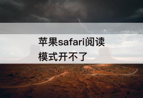 苹果safari阅读模式开不了