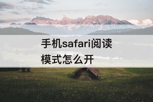 手机safari阅读模式怎么开