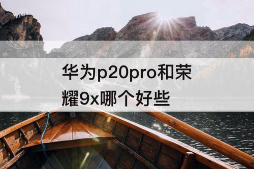 华为p20pro和荣耀9x哪个好些