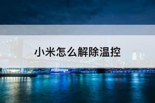 小米怎么解除温控