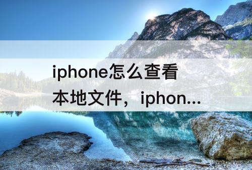 iphone怎么查看本地文件，iphone怎么查看本地文件管理