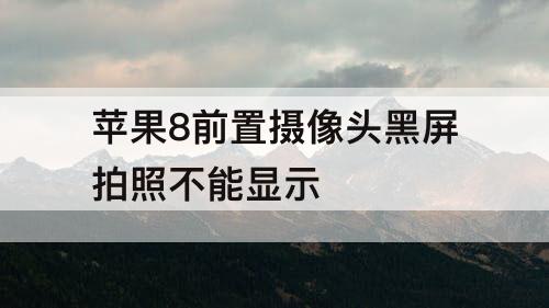 苹果8前置摄像头黑屏拍照不能显示