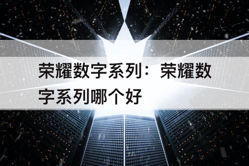 荣耀数字系列：荣耀数字系列哪个好