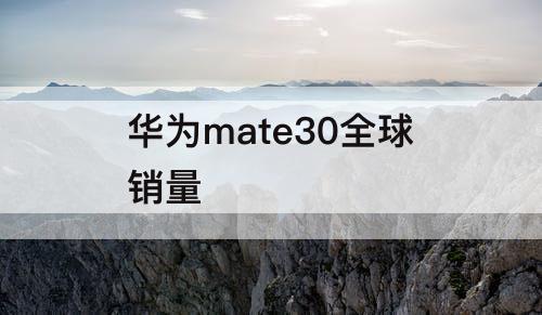 华为mate30全球销量