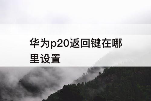 华为p20返回键在哪里设置