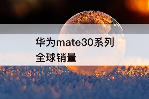 华为mate30系列全球销量