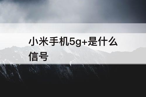 小米手机5g+是什么信号