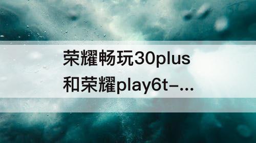 荣耀畅玩30plus和荣耀play6t-荣耀畅玩30plus和荣耀play6tpro哪个好