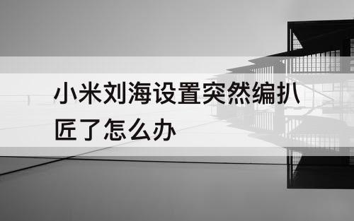 小米刘海设置突然编扒匠了怎么办