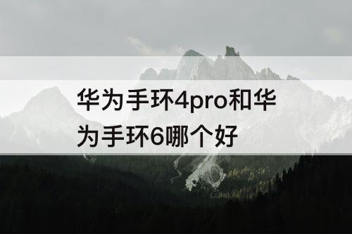 华为手环4pro和华为手环6哪个好