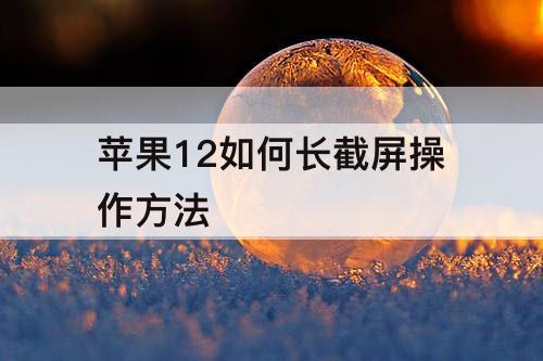 苹果12如何长截屏操作方法