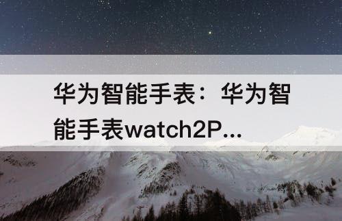 华为智能手表：华为智能手表watch2Pro