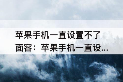 苹果手机一直设置不了面容：苹果手机一直设置不了面容怎么回事