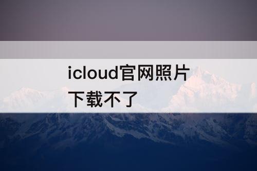 icloud官网照片下载不了