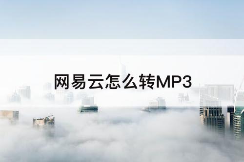 网易云怎么转MP3