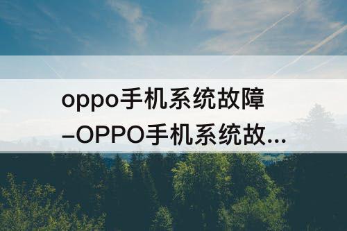 oppo手机系统故障-OPPO手机系统故障检测