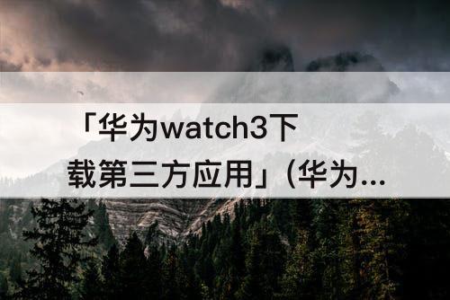 「华为watch3下载第三方应用」(华为watch3下载第三方应用adb)