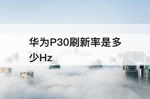 华为P30刷新率是多少Hz