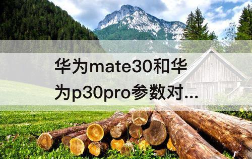 华为mate30和华为p30pro参数对比