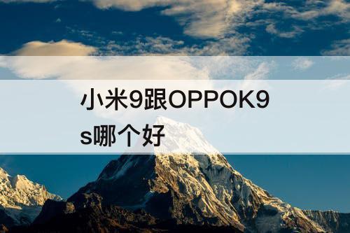 小米9跟OPPOK9s哪个好