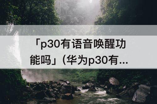 「p30有语音唤醒功能吗」(华为p30有语音唤醒功能吗)