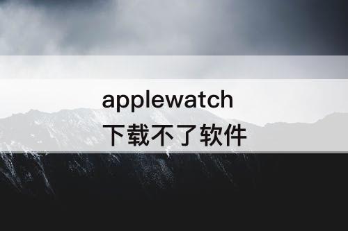 applewatch下载不了软件