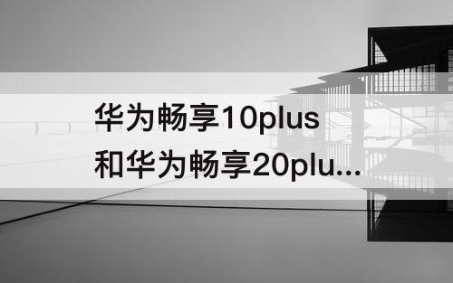 华为畅享10plus和华为畅享20plus哪个好