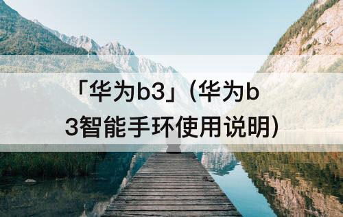 「华为b3」(华为b3智能手环使用说明)