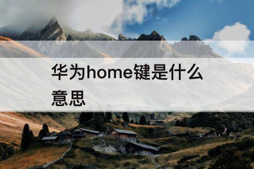 华为home键是什么意思