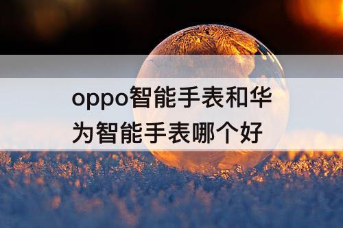 oppo智能手表和华为智能手表哪个好