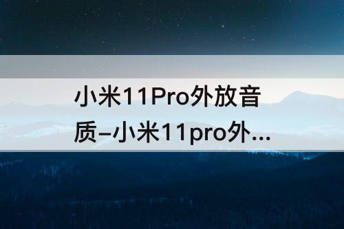 小米11Pro外放音质-小米11pro外放音质怎么样