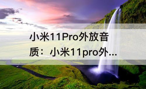 小米11Pro外放音质：小米11pro外放音质怎么调