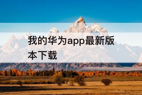 我的华为app最新版本下载