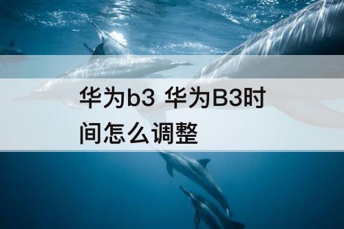 华为b3 华为B3时间怎么调整