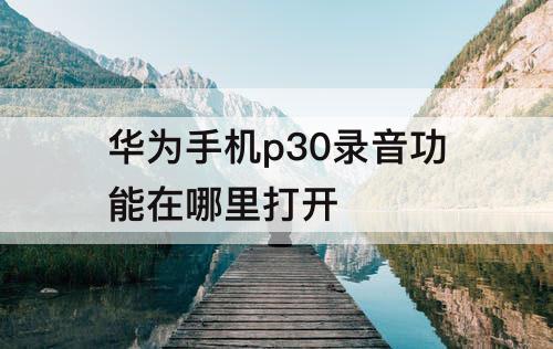 华为手机p30录音功能在哪里打开