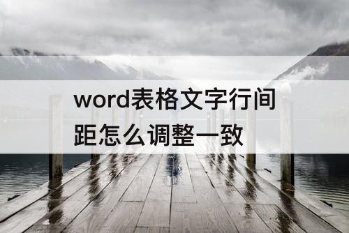 word表格文字行间距怎么调整一致