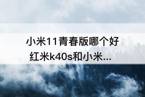 小米11青春版哪个好 红米k40s和小米11青春版哪个好