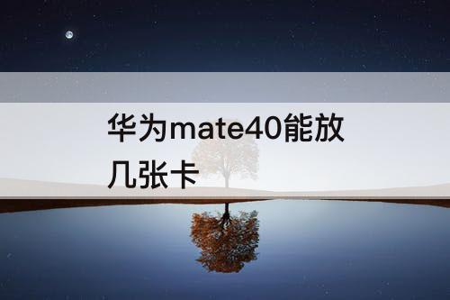 华为mate40能放几张卡